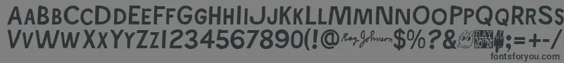 Rayjohns Font – Black Fonts on Gray Background