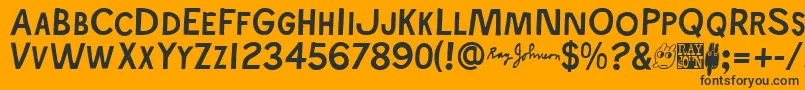 Rayjohns Font – Black Fonts on Orange Background