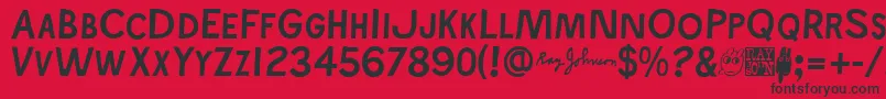 Rayjohns Font – Black Fonts on Red Background