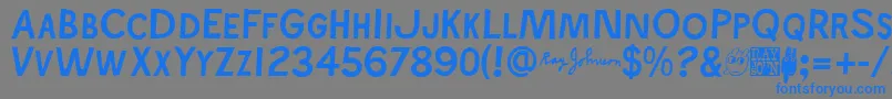 Rayjohns Font – Blue Fonts on Gray Background