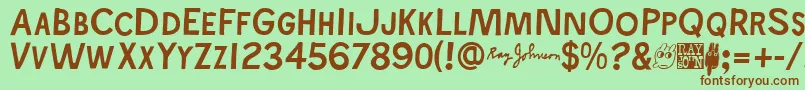 Rayjohns Font – Brown Fonts on Green Background