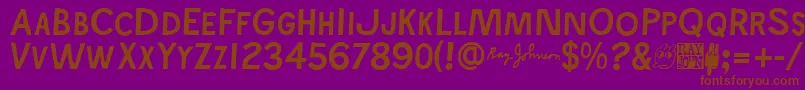 フォントRayjohns – 紫色の背景に茶色のフォント