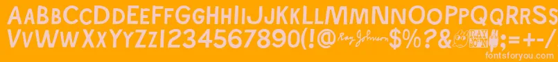 Rayjohns Font – Pink Fonts on Orange Background