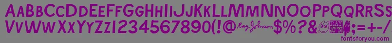 Шрифт Rayjohns – фиолетовые шрифты на сером фоне