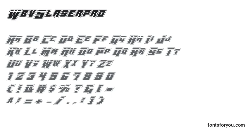 Schriftart Wbv5laserpro – Alphabet, Zahlen, spezielle Symbole