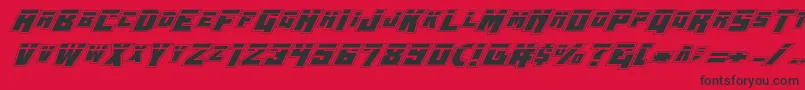 フォントWbv5laserpro – 赤い背景に黒い文字