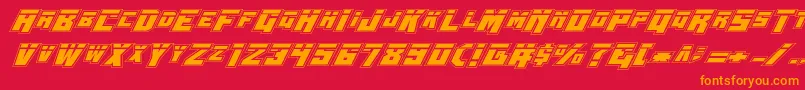 Wbv5laserpro Font – Orange Fonts on Red Background