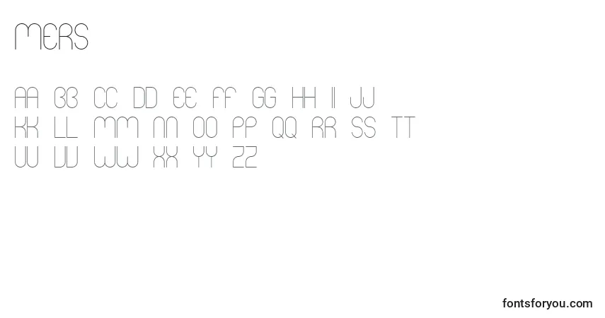 A fonte Mers – alfabeto, números, caracteres especiais