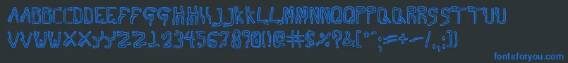 Technetium Font – Blue Fonts on Black Background