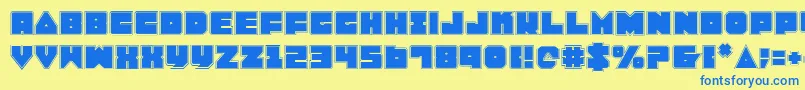 Lobotommyp Font – Blue Fonts on Yellow Background