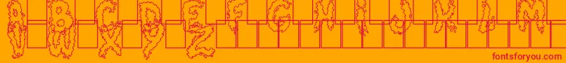 Weitere Informationen zur Splash-Schriftart Splash-Schriftart – Rote Schriften auf orangefarbenem Hintergrund