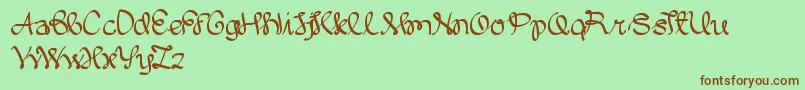 WrittenOnTheHand Font – Brown Fonts on Green Background