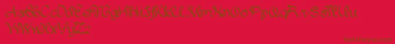 Fonte WrittenOnTheHand – fontes marrons em um fundo vermelho