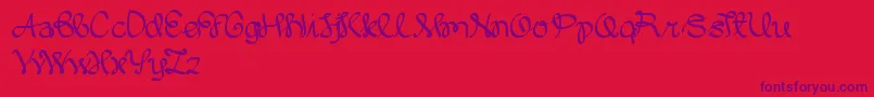 Шрифт WrittenOnTheHand – фиолетовые шрифты на красном фоне