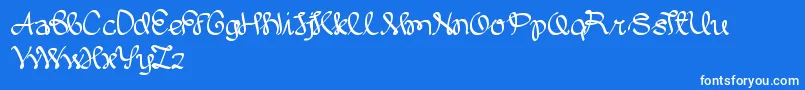 WrittenOnTheHand Font – White Fonts on Blue Background
