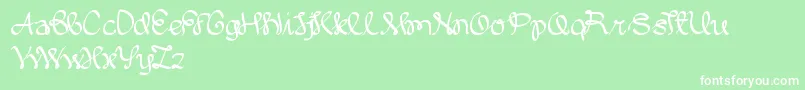 Fonte WrittenOnTheHand – fontes brancas em um fundo verde