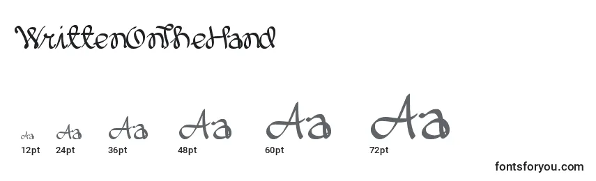 WrittenOnTheHand Font Sizes