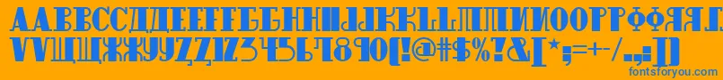 Raskalnikov Font – Blue Fonts on Orange Background