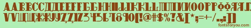 フォントRaskalnikov – 緑の背景に茶色のフォント