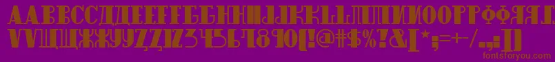フォントRaskalnikov – 紫色の背景に茶色のフォント