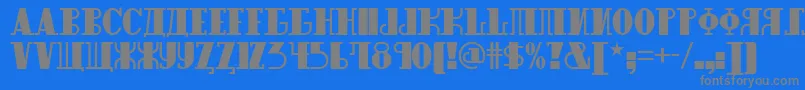 フォントRaskalnikov – 青い背景に灰色の文字