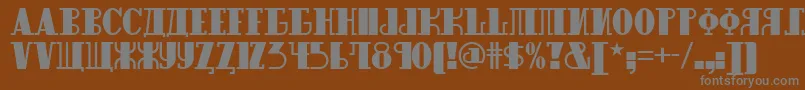 Raskalnikov-fontti – harmaat kirjasimet ruskealla taustalla