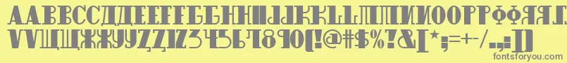 フォントRaskalnikov – 黄色の背景に灰色の文字