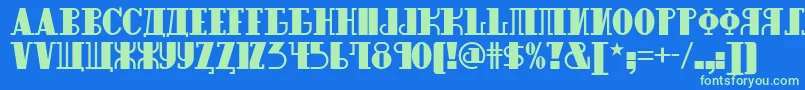 Шрифт Raskalnikov – зелёные шрифты на синем фоне