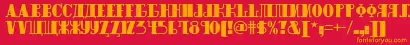 Raskalnikov Font – Orange Fonts on Red Background
