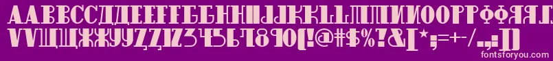 フォントRaskalnikov – 紫の背景にピンクのフォント