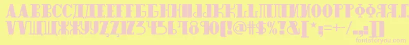 Raskalnikov Font – Pink Fonts on Yellow Background