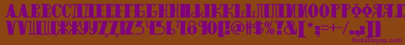 Raskalnikov-Schriftart – Violette Schriften auf braunem Hintergrund