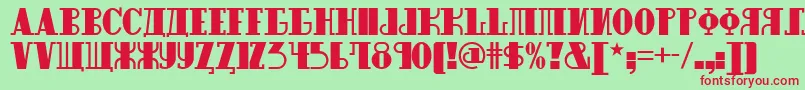 Шрифт Raskalnikov – красные шрифты на зелёном фоне