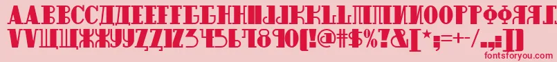 Raskalnikov-Schriftart – Rote Schriften auf rosa Hintergrund