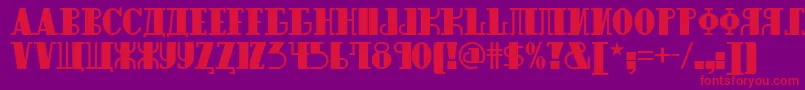 Raskalnikov Font – Red Fonts on Purple Background