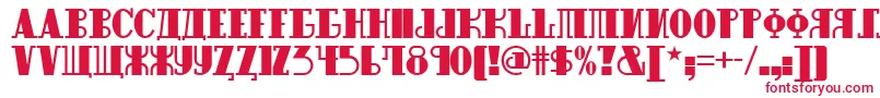 フォントRaskalnikov – 白い背景に赤い文字