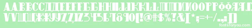 Raskalnikov Font – White Fonts on Green Background