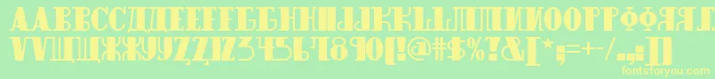 Raskalnikov Font – Yellow Fonts on Green Background