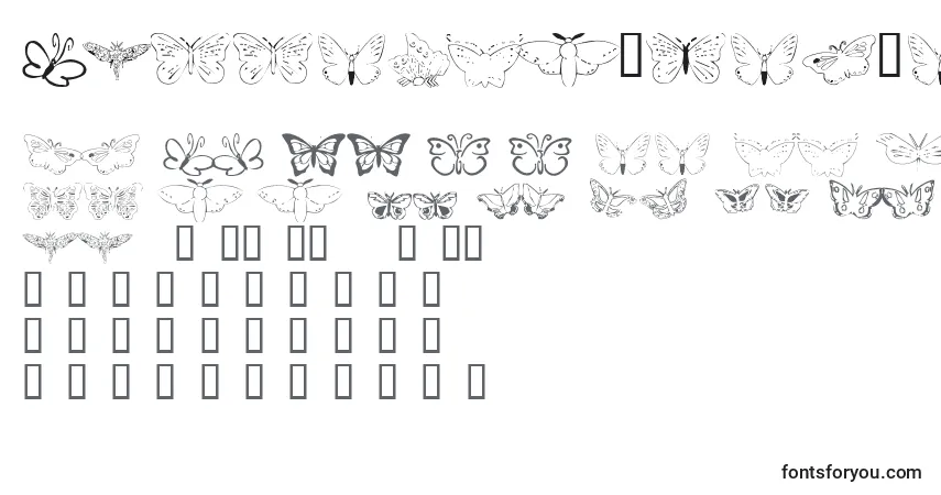 Schriftart Butterflyheaven – Alphabet, Zahlen, spezielle Symbole