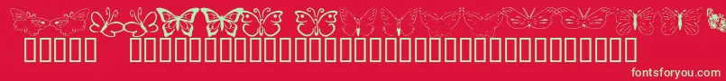 Butterflyheaven Font – Green Fonts on Red Background