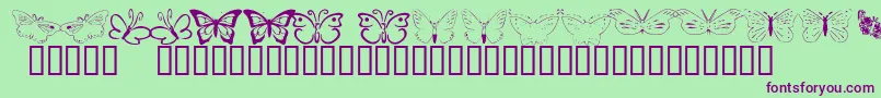 Butterflyheaven-Schriftart – Violette Schriften auf grünem Hintergrund