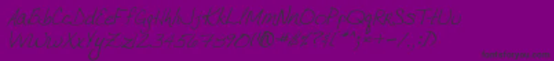 Шрифт VtcJoelenehandRegularItalic – чёрные шрифты на фиолетовом фоне