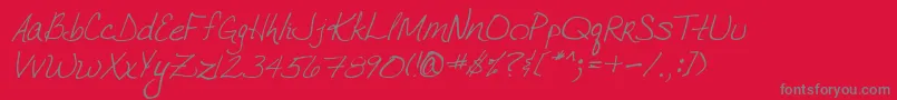 VtcJoelenehandRegularItalic Font – Gray Fonts on Red Background