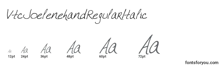 Размеры шрифта VtcJoelenehandRegularItalic