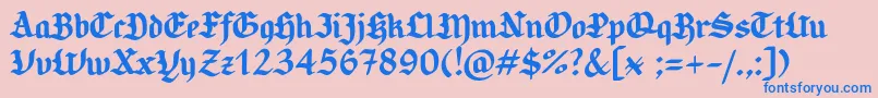 CandlebrightSample Font – Blue Fonts on Pink Background
