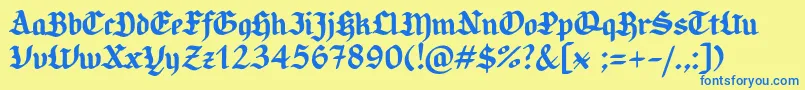 More about CandlebrightSample Font CandlebrightSample Font – Blue Fonts on Yellow Background