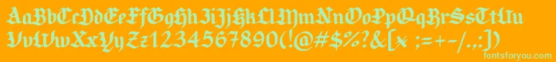 CandlebrightSample-fontti – vihreät fontit oranssilla taustalla