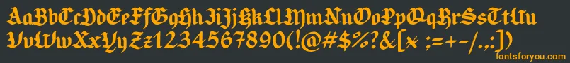 フォントCandlebrightSample – 黒い背景にオレンジの文字
