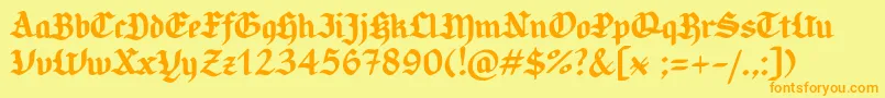 CandlebrightSample Font – Orange Fonts on Yellow Background