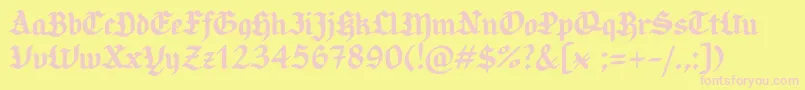 CandlebrightSample Font – Pink Fonts on Yellow Background